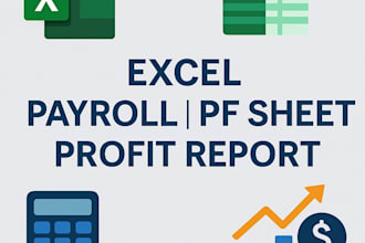 create excel sheets for payroll, profitability and sales report