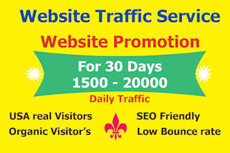 do organic website promotion professionally for 30 days