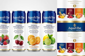 design beverage packaging bottle label, can label,  juice energy drink packaging