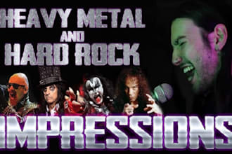 be your powerful rock singer, metal singer, hard rock vocals, heavy metal songs