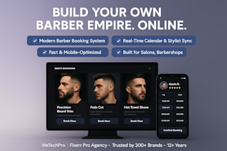 build a mens salon booking website with stylist and calendar system