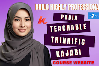 do online course website setup on thinkific, teachable, kajabi expert