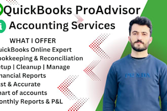 set up, clean up, and manage quickbooks online bookkeeping with financial