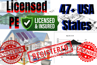 draw review sign and stamp structural architectural civil drawing for permit