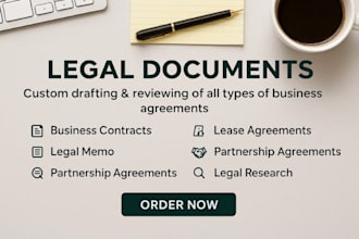 draft legally binding business contract agreement legal memo research leases