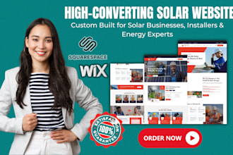 design professional solar energy website, solar landing page for solar agencies