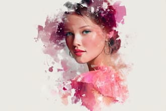 paint cute watercolor portrait