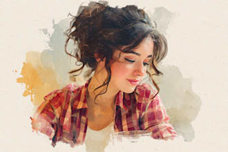 realistic a watercolor portrait art