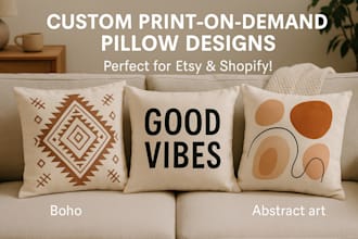 design unique print on demand pillows for stylish home decor and etsy shops