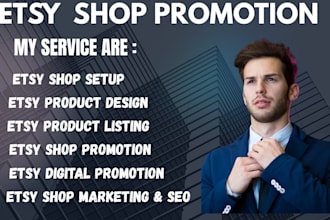 do esty shop set up, esty shop promotion, esty  digital production and esty seo