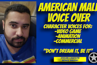 record an american male voice over for any project