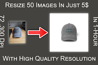 increase resolution 300 dpi, resize photo, crop image and resize image