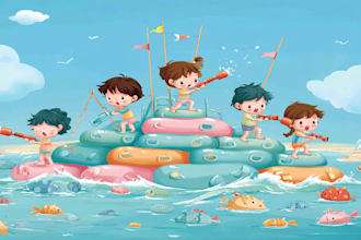 illustrate delightful children book scenes with heart and wonder