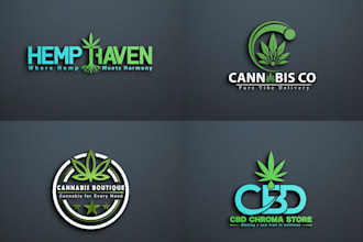 design or redesign modern cannabis, cbd and hemp logo