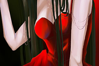 draw digital art of your oc or character halfbody