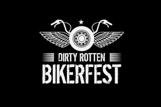 design unique dirty rotten biker fest logo