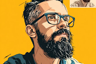 draw cartoon vector portrait with your face