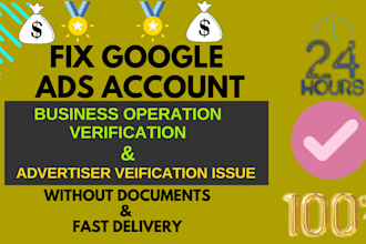 fix google ads advertiser and business operation verification reactive ads