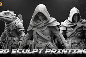 sculpt 3d stl file dnd, tabletop, statue, character miniatures for 3d printing