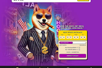 do stunning and responsive website for crypto, ico, presale and meme tokens
