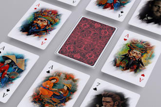design playing cards, poker deck, and card game art