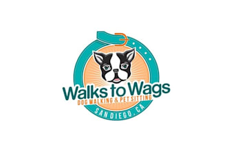 design attractive dog walking service logo