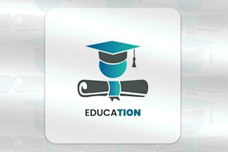 do education logo design school, academy, tutoring, elearning, university