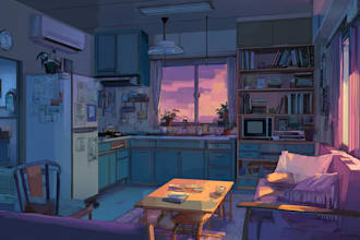 make anime style art and animated backgrounds
