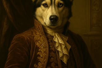 turn your photo into a royal baroque style oil painting with museum quality