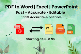 convert PDF to word, excel, or powerpoint