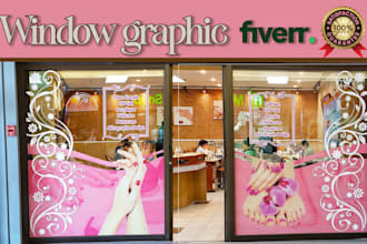 do unique window graphics,shop front,store front design