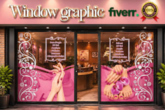 do unique window graphics,shop front,store front design