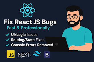 debug and fix any react, reactjs errors, issues, bugs