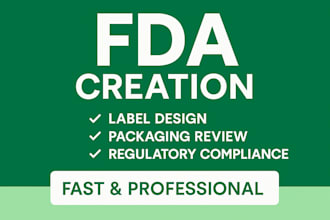prepare fda filing, documentation for food, drugs or devices