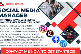 be your yoga gym wellness personal coach social media manager leads generation