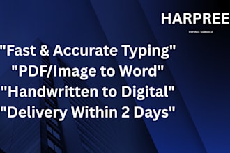 do fast typing jobs convert PDF to word or image to text