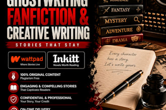 write creative stories, ghostwriting and fanfiction for you