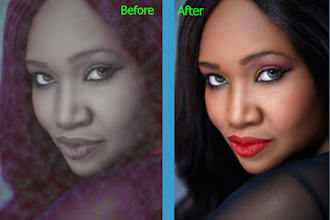 do high end portrait retouching, photo editing