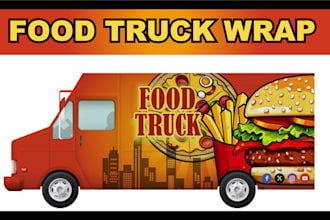 design stylish food truck wrap, food trailer wrap design