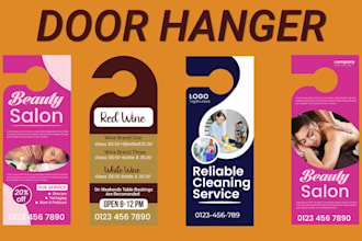 design door hanger  cleaning, solar, and beauty salon