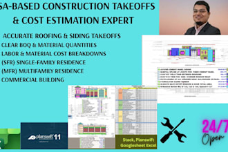 do roofing siding exterior finish material takeoff cost estimate