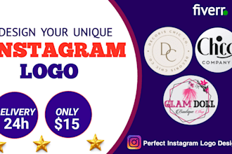 design a unique luxury instagram logo in 24h
