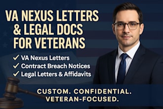write VA disability nexus letters and legal documents for veterans