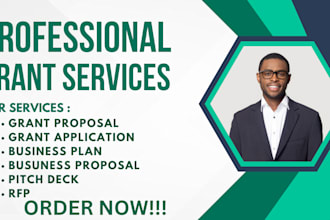 write and customize a compelling grant proposal, grant research, business plan