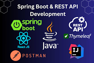 develop full stack java spring boot and react js web app