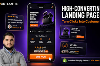 design a high converting shopify landing page or product page
