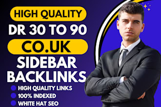make DR 30 to 90 with da high quality co UK sidebar blogroll seo backlinks
