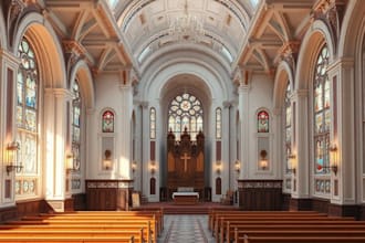 do church design elevation 3d rendering interior design