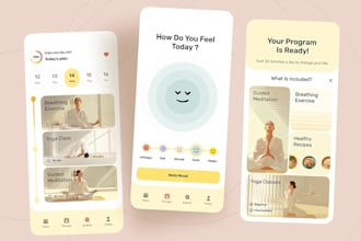 meditation app, yoga app, fitness app, and affirmation app for ios and android