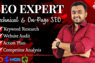 provide SEO website audit report, action plan, and competitor analysis